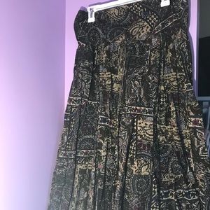 Dark tribal maxi skirt